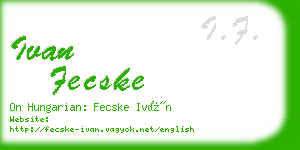 ivan fecske business card